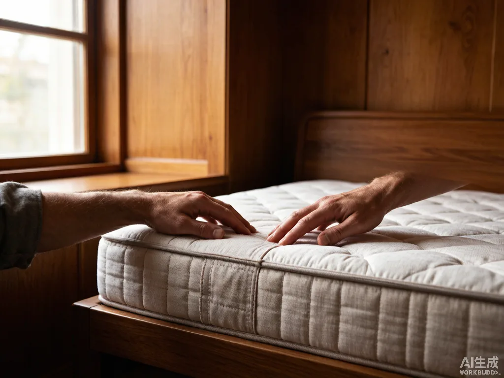 Artisan crafting a premium mattress in a verified workshop